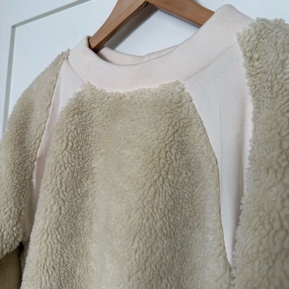 Heidi Merrick Sweater Womens Sz M Ivory Sherpa Long Sleeve Crew Neck Winter - Picture 3 of 12
